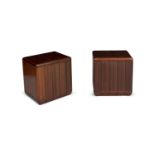 LUCIANO FRIGERIO A pair of rosewood lockers by Luciano Frigerio, Italy. c. 1970, with maker's stamp.