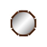 ISA A rosewood framed circular mirror by ISA. 70 x 70 x 8 cm