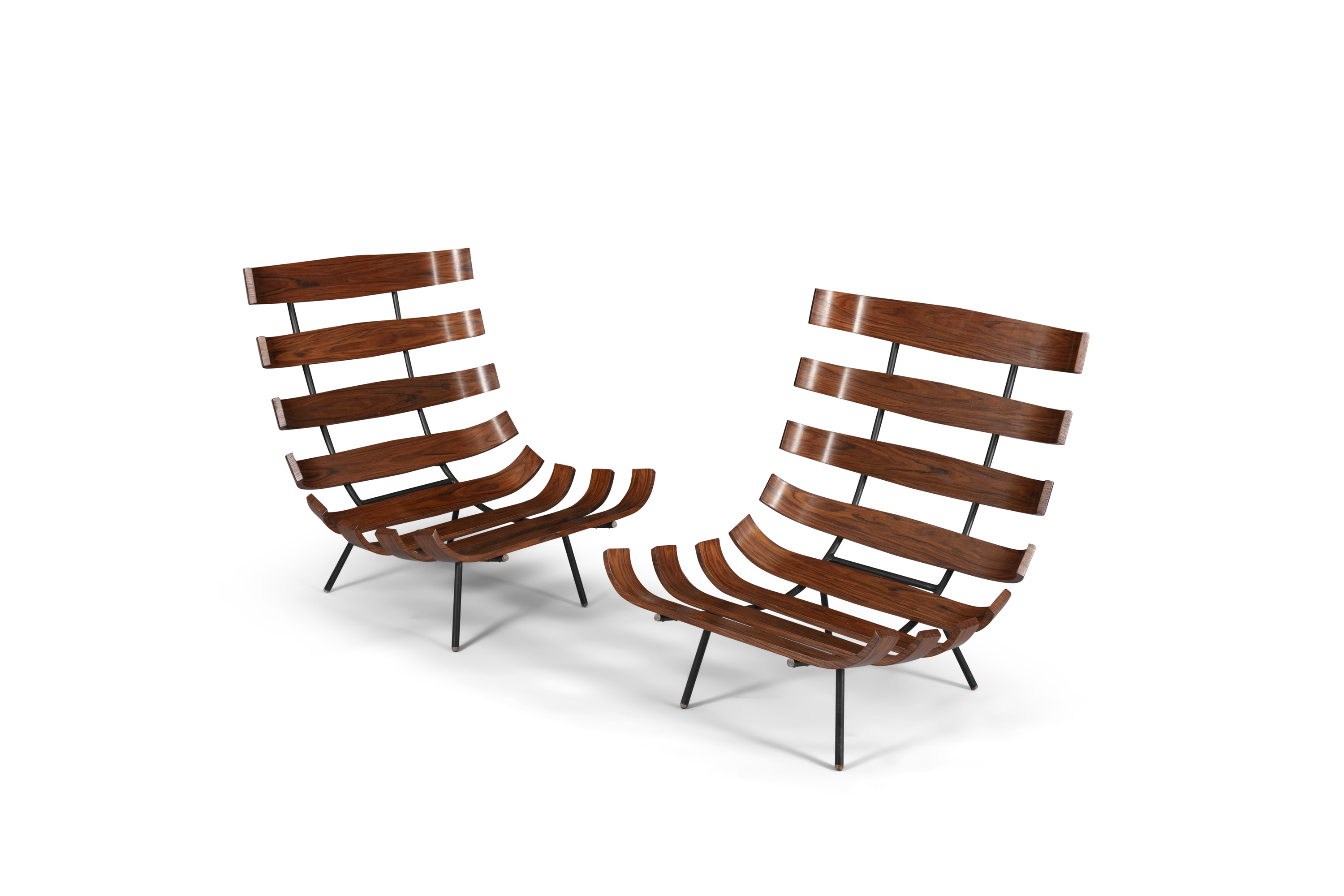 COSTELA 'RIB' CHAIRS A pair of Costela 'Rib' chairs by Martin Eisler and Carlo Hauner, in - Image 6 of 12