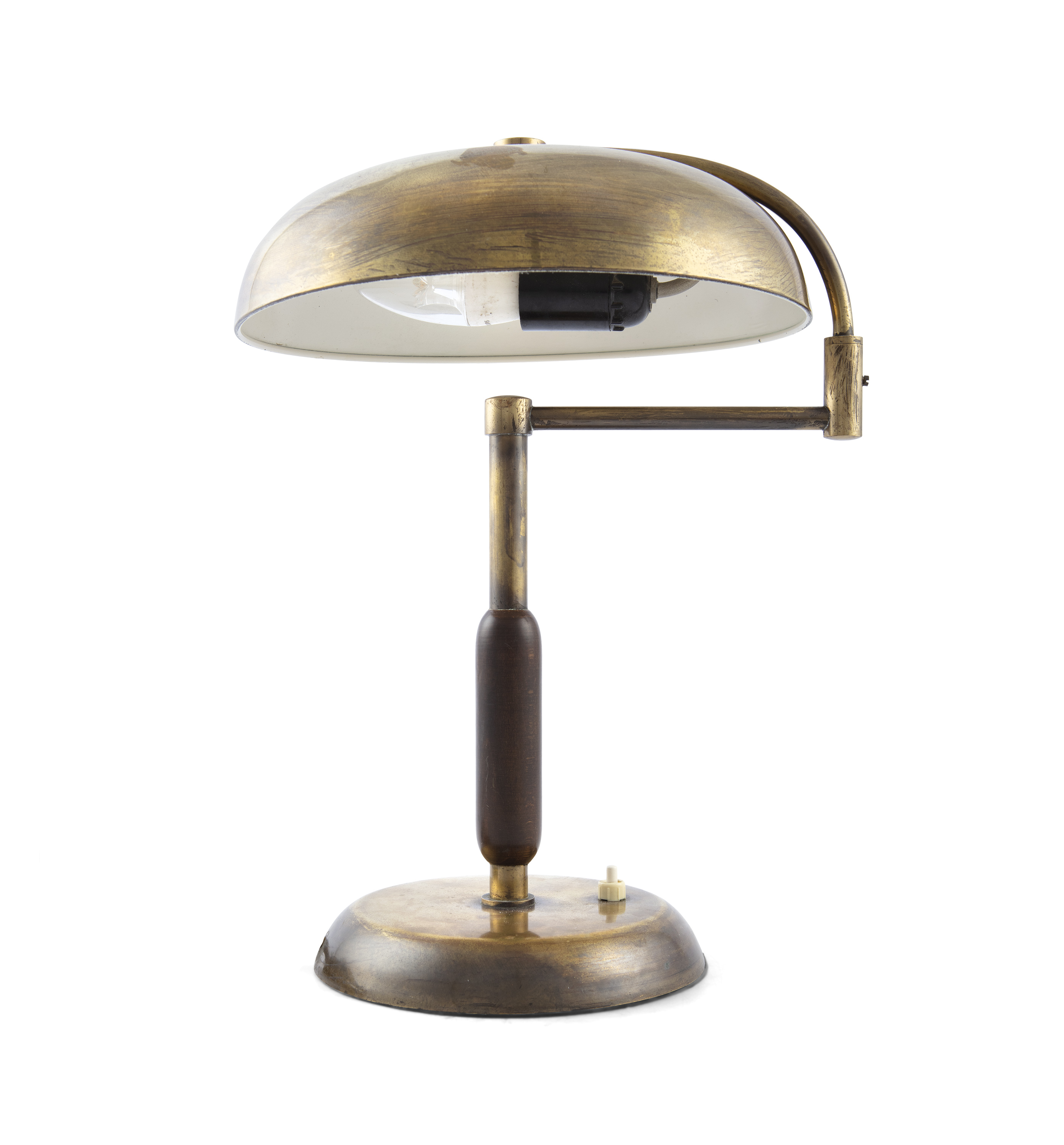 MAISON DESNY A Maison Desny table lamp, in brass and lacquered wood, France c.1930. 39cm high - Image 4 of 5