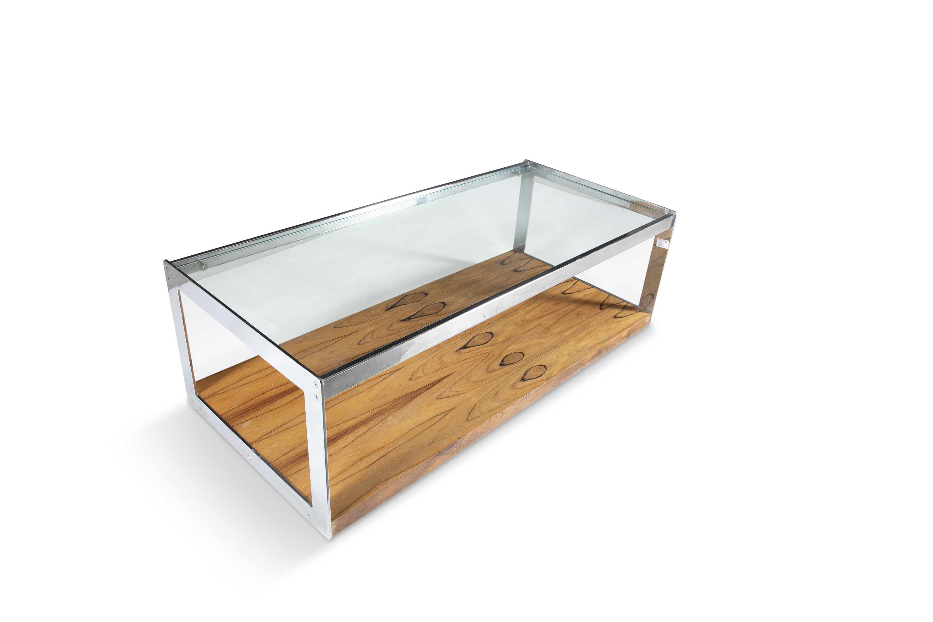 MERROW ASSOCIATES A rosewood and glass topped coffee table, by Merrow Associates, c.1960, with a