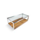 MERROW ASSOCIATES A rosewood and glass topped coffee table, by Merrow Associates, c.1960, with a