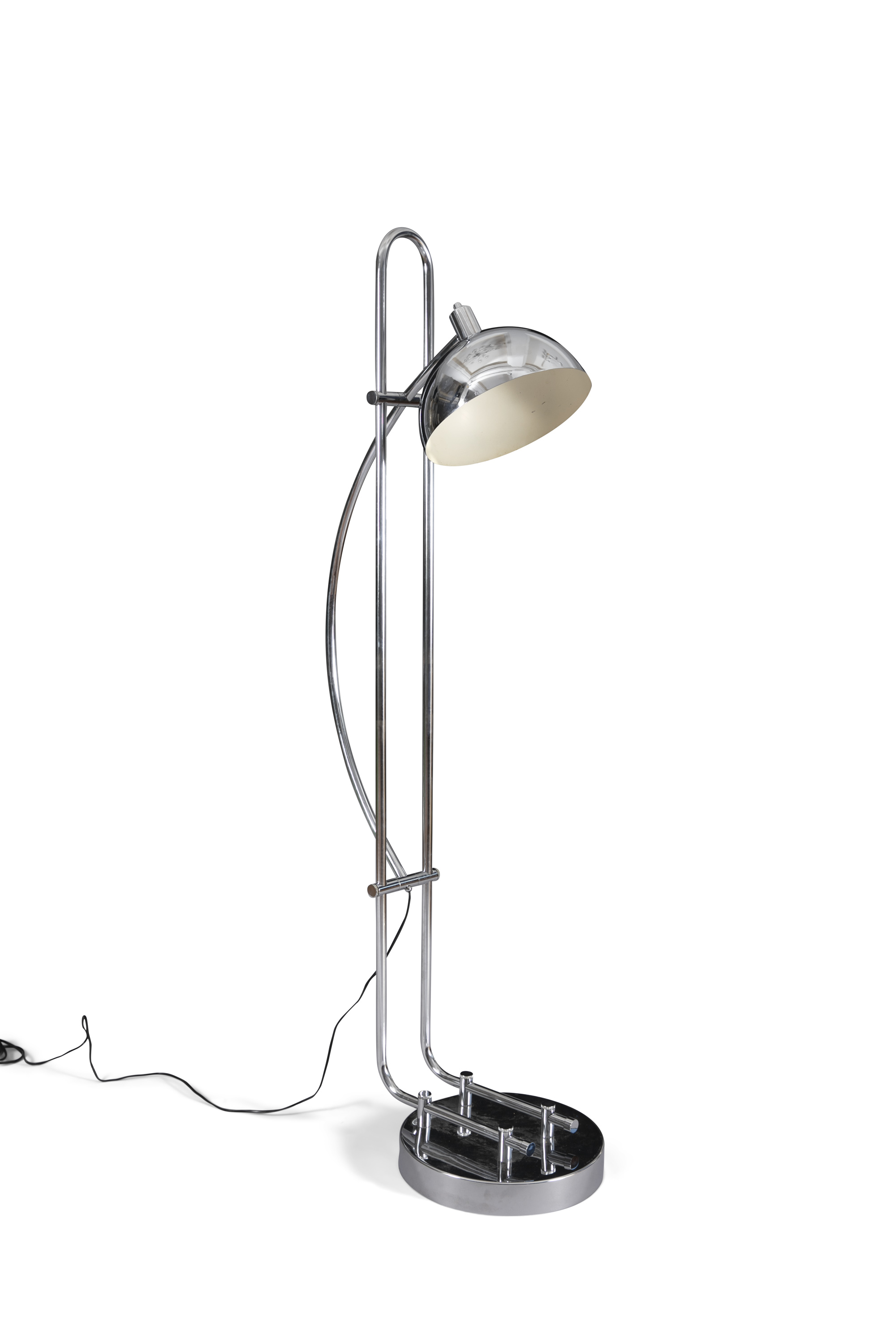T-PONS A chrome T-Pons Arco floor lamp with adjustable tubular structure. c. 1970. 200 cm (high) - Image 6 of 7