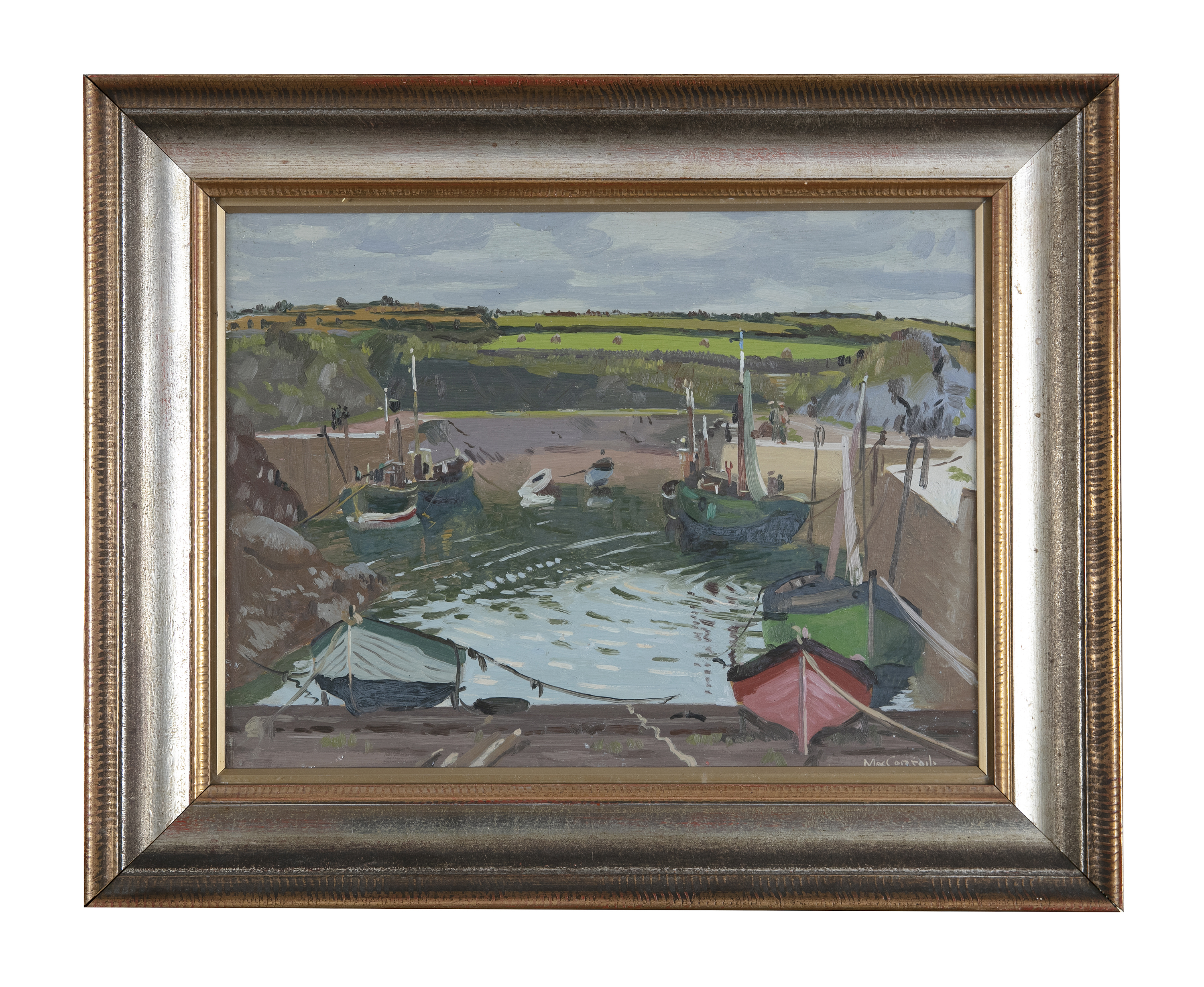 Maurice MacGonigal PRHA (1900-1974) Clogher Harbour Oil on panel, 30 x 40cm (11¾ x 15¾'') Signed; - Image 2 of 4