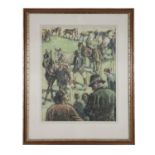 William Conor RHA RUA ROI (1881-1968) The Horse Parade Wax crayon, 54 x 42cm (21¼ x 16½'') Signed