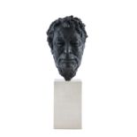 Philip Flanagan (b.1960) Portrait Bust of Seamus Heaney Bronze on limestone base, Signed with
