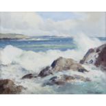 Maurice C. Wilks RUA ARHA (1910-1984) Seas from the Atlantic, Mannin Bay Oil on canvas, 34 x 44cm (