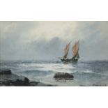 William Percy French (1854-1920) Coastal Scene Watercolour, 13 x 21cm (5 x 8¼'') Signed
