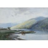 Frank McKelvey RHA RUA (1895-1974) Dhu Loch, Scotland Watercolour, 25 x 36cm (10 x 14¼'') Signed and