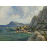 James Humbert Craig RHA RUA (1877-1944) Antrim Coast Oil on board, 43 x 58cm (17 x 22¾'') Signed