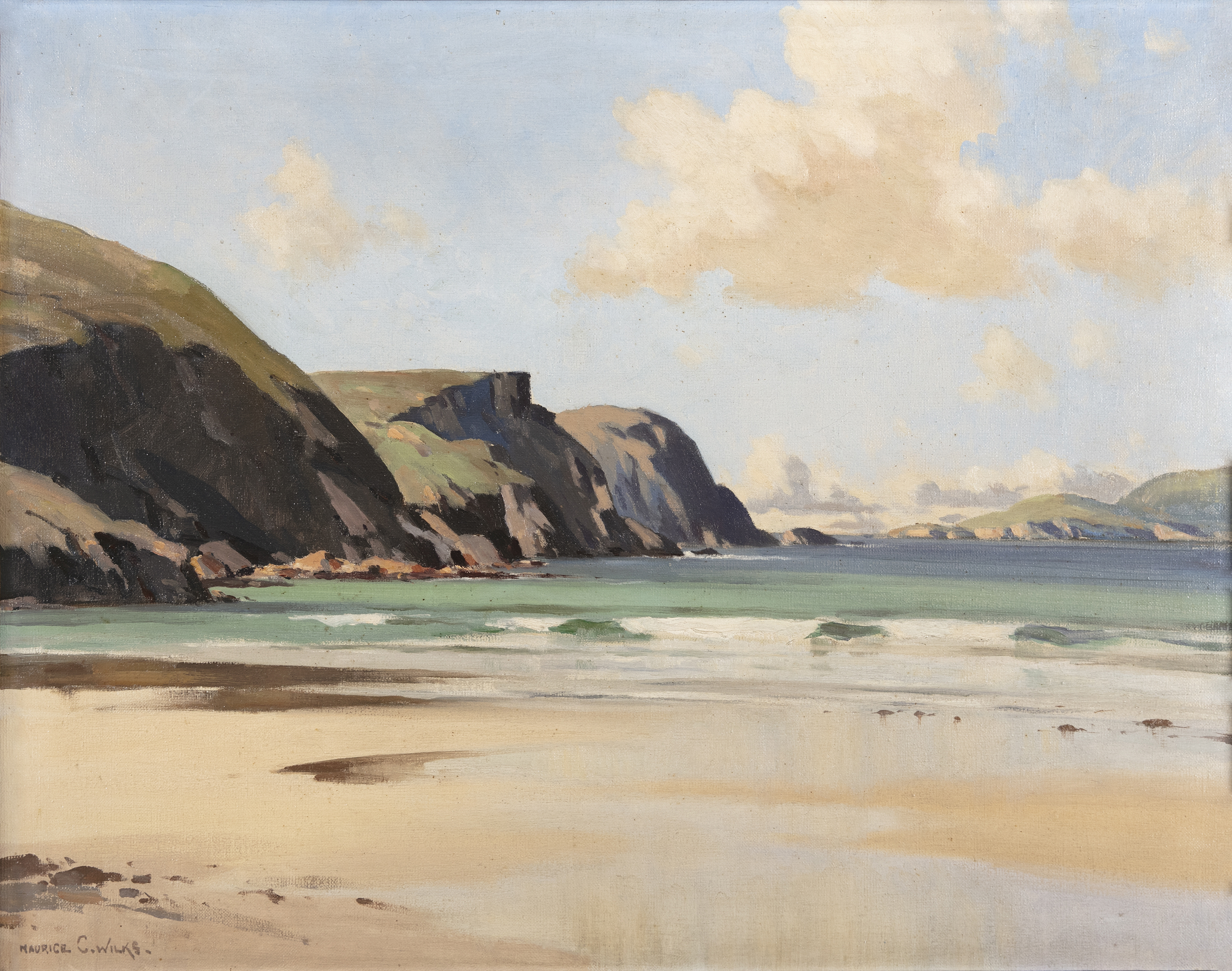 Maurice C. Wilks RUA ARHA (1911 - 1984) Minaun Cliffs, Achill Island, Co. Mayo Oil on canvas, 56 x