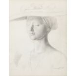 Gerald Leslie Brockhurst (1890-1978) Portrait of a Young Woman Wearing a Hat Pencil, 38 x 29cm (15 x