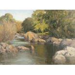 Maurice C. Wilks RUA ARHA (1910-1984) September Day, Cushendun River Oil on Canvas, 45 x 60cm (17¾ x