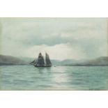 William Percy French (1854 - 1920) Lough Swilly Watercolour, 17 x 25cm (6¾ x 9¾'') Signed with