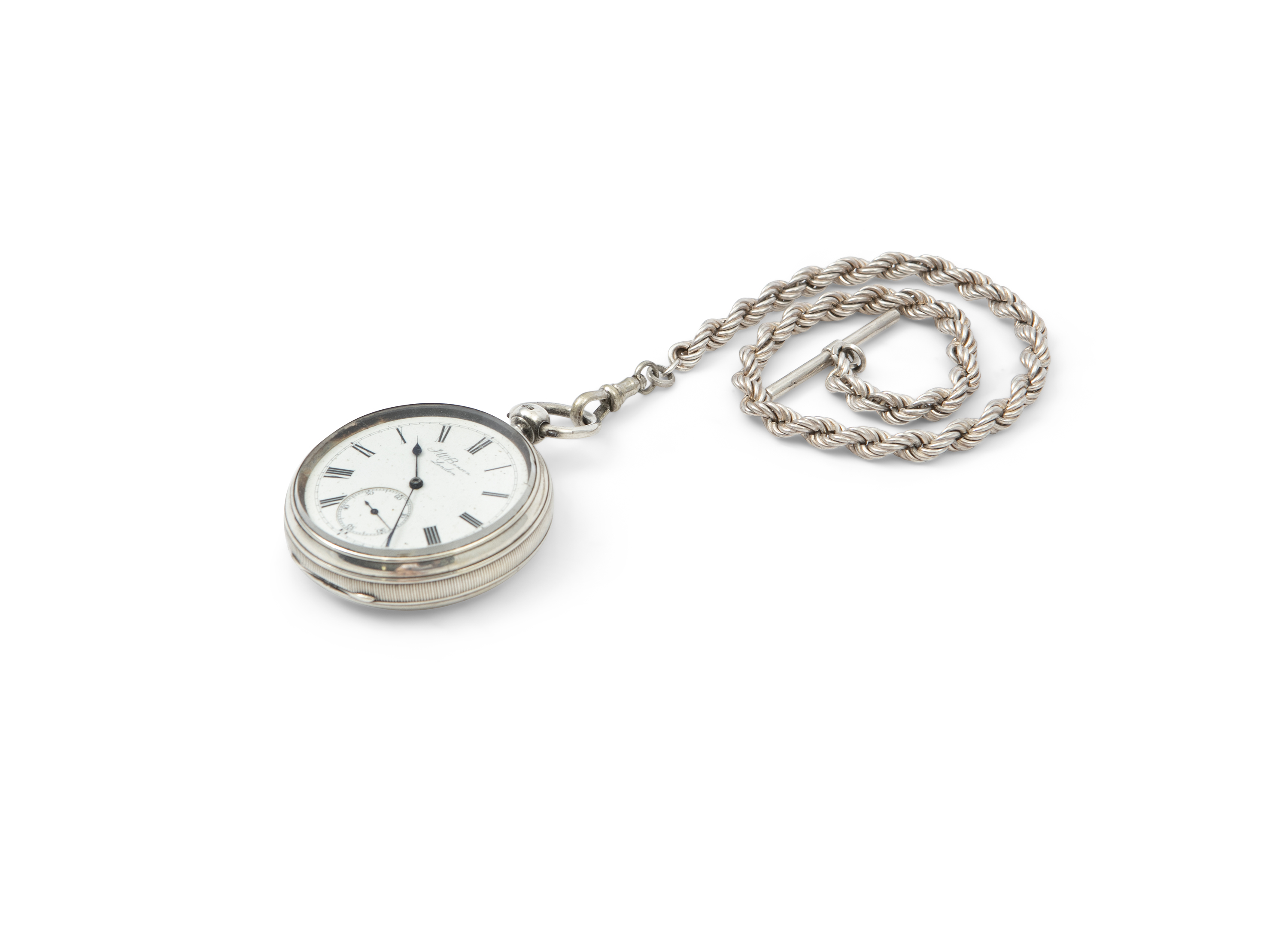 A VICTORIAN SILVER CASED 'THE LUDGATE WATCH', by J.W. Benson, London 1887; together with a white - Image 2 of 5
