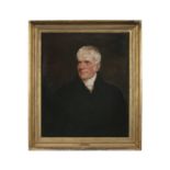 ATTRIBUTED TO GEORGE HAYTER Portrait of a gentleman in a black jacket and white cravat Oil on