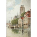 LOUIS VAN STAATEN (1836-1909) Dutch Scene Watercolour, 52 x 34.5cm Signed