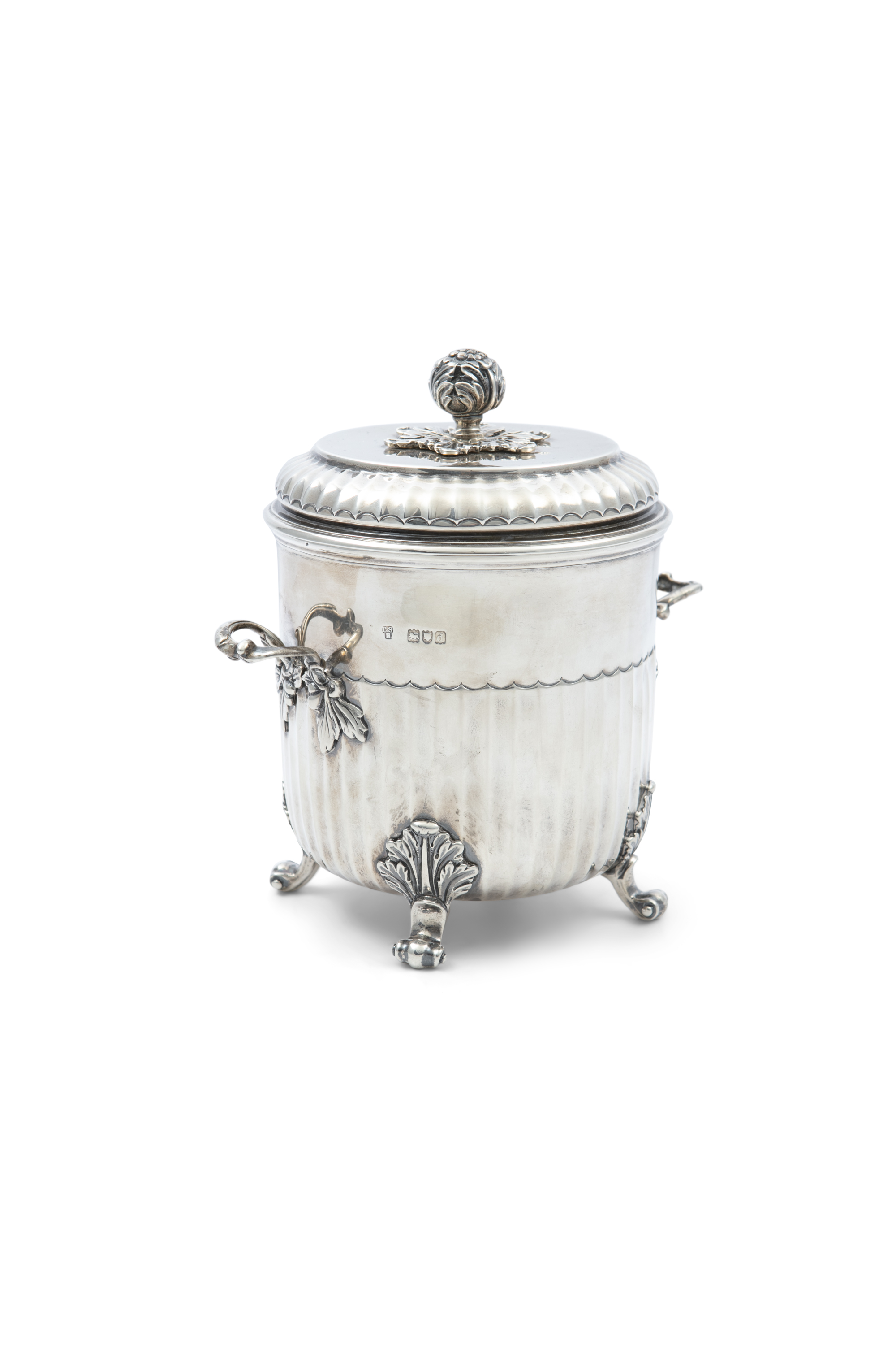 AN ENGLISH SILVER BISCUIT JAR AND COVER, London 1899, mark of Charles Stuart Harris, with detachable - Image 2 of 4