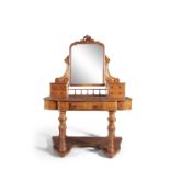 A VICTORIAN MAHOGANY 'DUCHESS' DRESSING TABLE, with adjustable mirror, flanked by two short