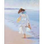 MARIE O'SULLIVAN (20TH/21ST CENTURY) Young Woman on a Beach (1995) Oil on canvas, 77 x 61cm Signed
