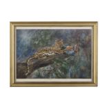 CUTHBERT EDMUND SWAN (1870 - 1931) A leopard with it's prey on a branch Watercolour, 35.5 x 53.5cm