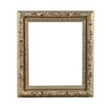 A GILTWOOD AND GESSO PICTURE FRAME, of rectangular form, with foliate and floral carving. 101 x