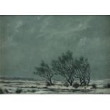CIARAN CLEAR (1920-2000) Winter Landscape with Trees Oil on board, 18 x 25cm Signed