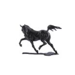 SIOBHAN BULFIN (CONTEMPORARY) Trotting Horse Bronze group, 42cm wide, 30cm high Signed; artist's