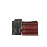A LARGE COLLECTION OF LEATHER BOUND BOOKS AND BINDINGS, 17-19th century
