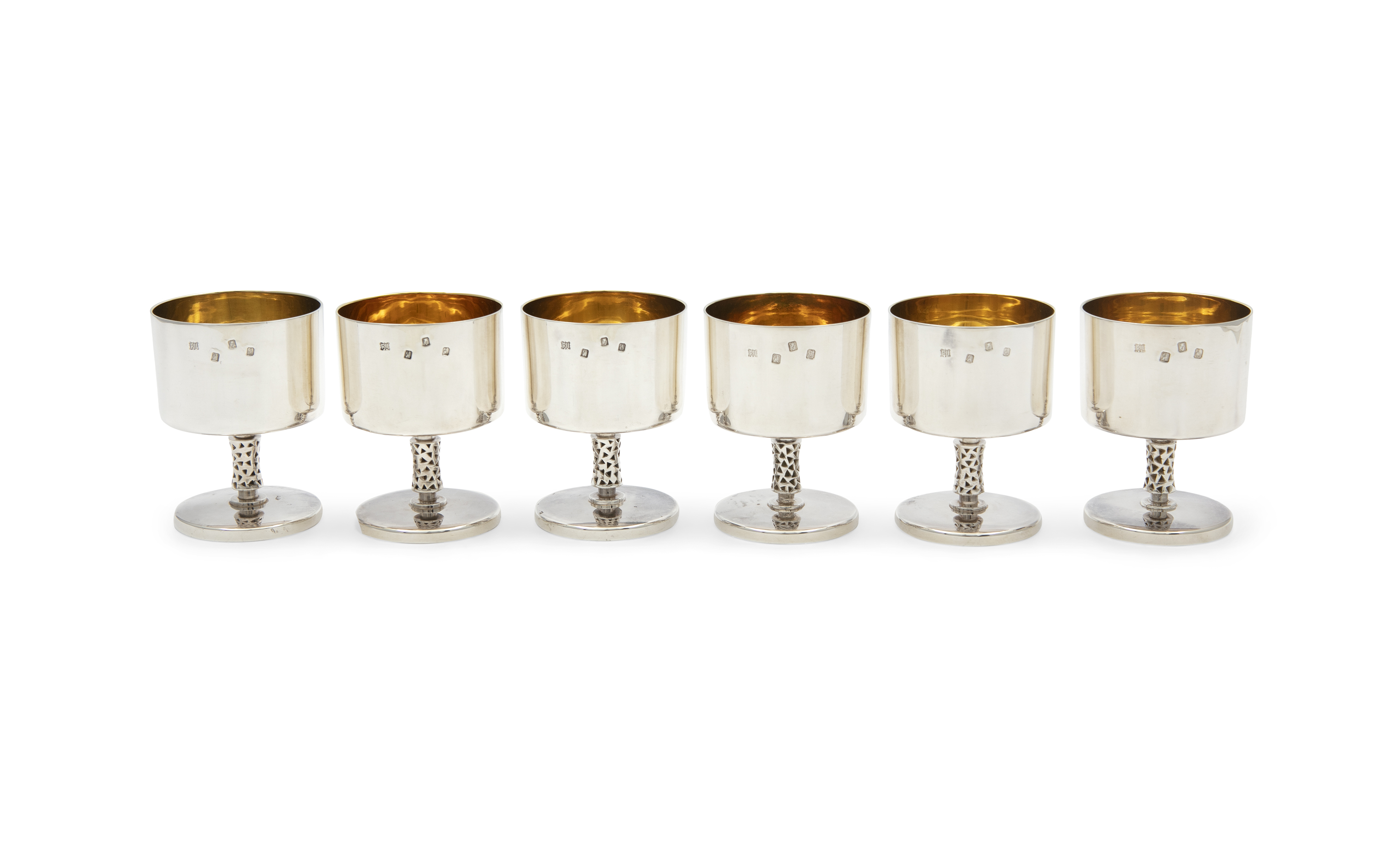 A SET OF SIX IRISH SILVER GOBLETS, Dublin 1973, mark of Royal Irish Silver Co., each of plain form - Image 4 of 4