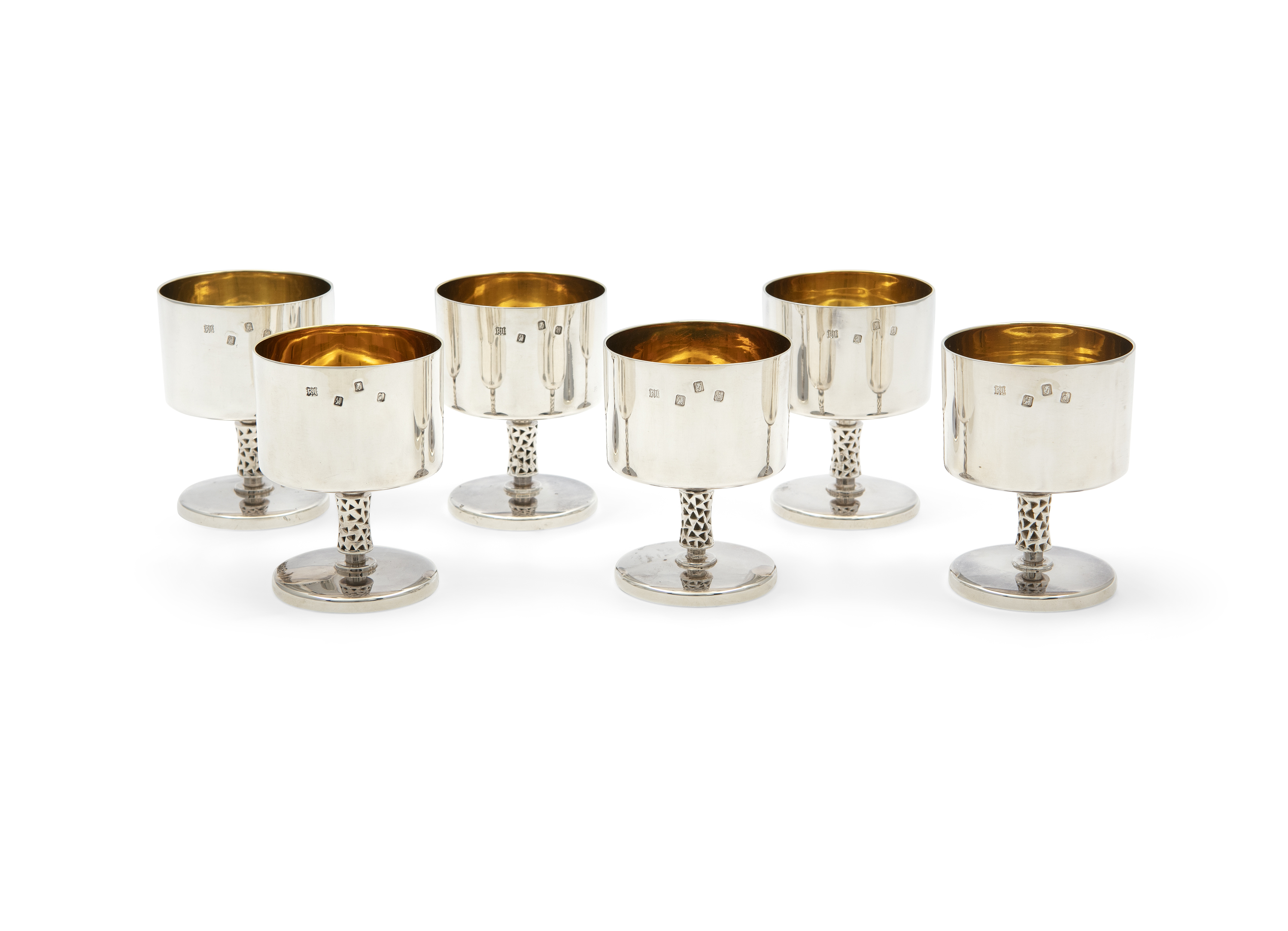 A SET OF SIX IRISH SILVER GOBLETS, Dublin 1973, mark of Royal Irish Silver Co., each of plain form - Image 3 of 4