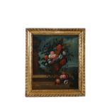 STYLE OF MONNOYER Still Life with Urn Filled with Flowers Oil on canvas, 58 x 20cm Provenance: