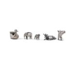 A COLLECTION OF THREE 19TH CENTURY SILVER PIN CUSHIONS, naturalistically formed as a bulldog, a swan