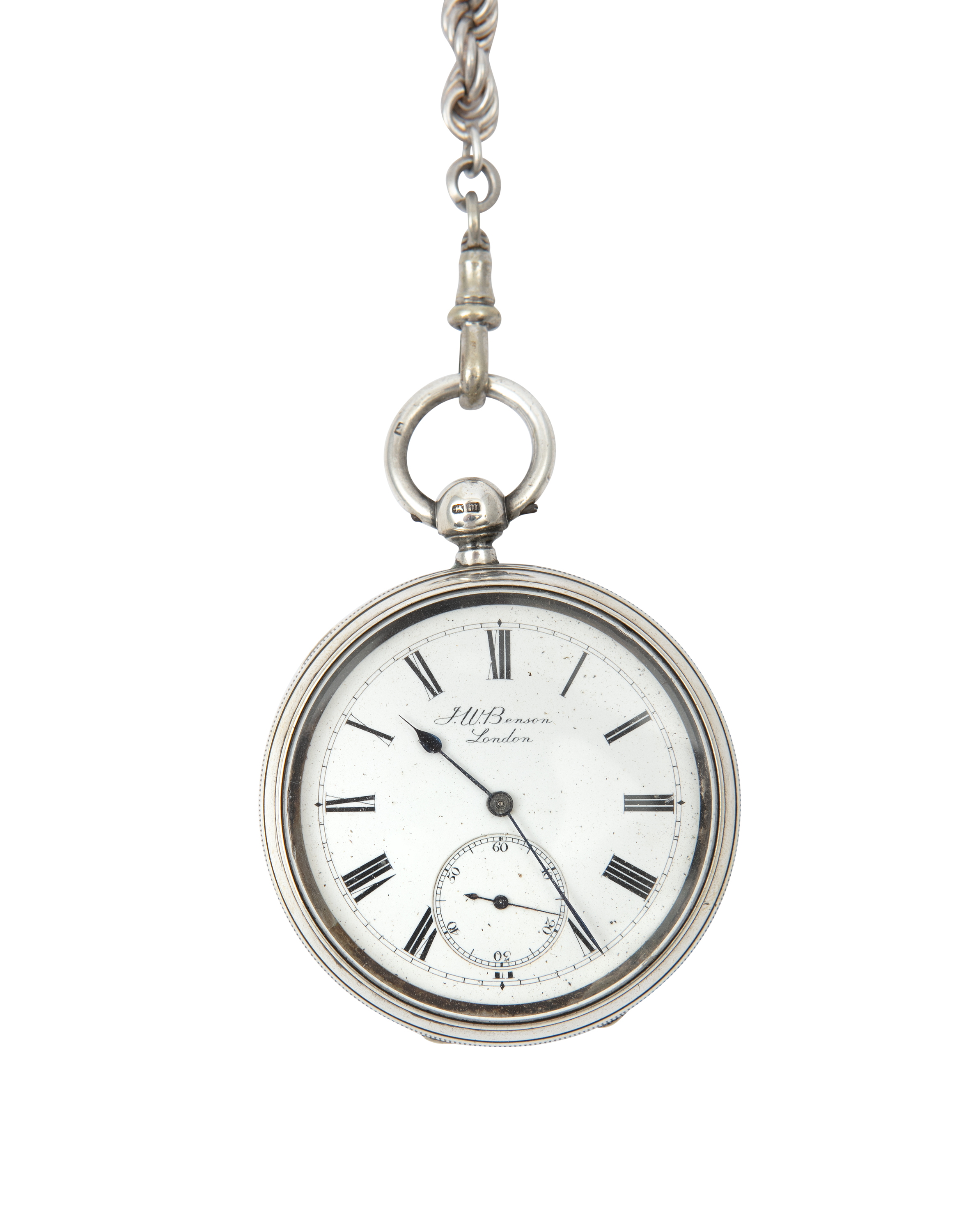 A VICTORIAN SILVER CASED 'THE LUDGATE WATCH', by J.W. Benson, London 1887; together with a white - Image 4 of 5