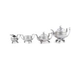 AN IRISH FOUR PIECE SILVER TEA SERVICE, Dublin 1810/1811, mark of Christopher Haines, comprising a