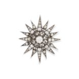 A LATE 19TH CENTURY DIAMOND STAR BROOCH/PENDANT, CIRCA 1890 Set with a central old brilliant-cut