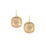 A PAIR OF ROCK CRYSTAL 'LUDO' EARRINGS, BY POMELLATO Each cushion mixed-cut rock crystal within