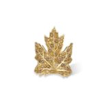 A DIAMOND 'LEGENDE D'AUTOMNE' RING, BY JULIE GENET Realistically modelled as a thin maple leaf set