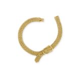 A GOLD 'PRELUDE' NECKLACE, BY HERMÈS Designed as a series of interwoven textured links, set to the