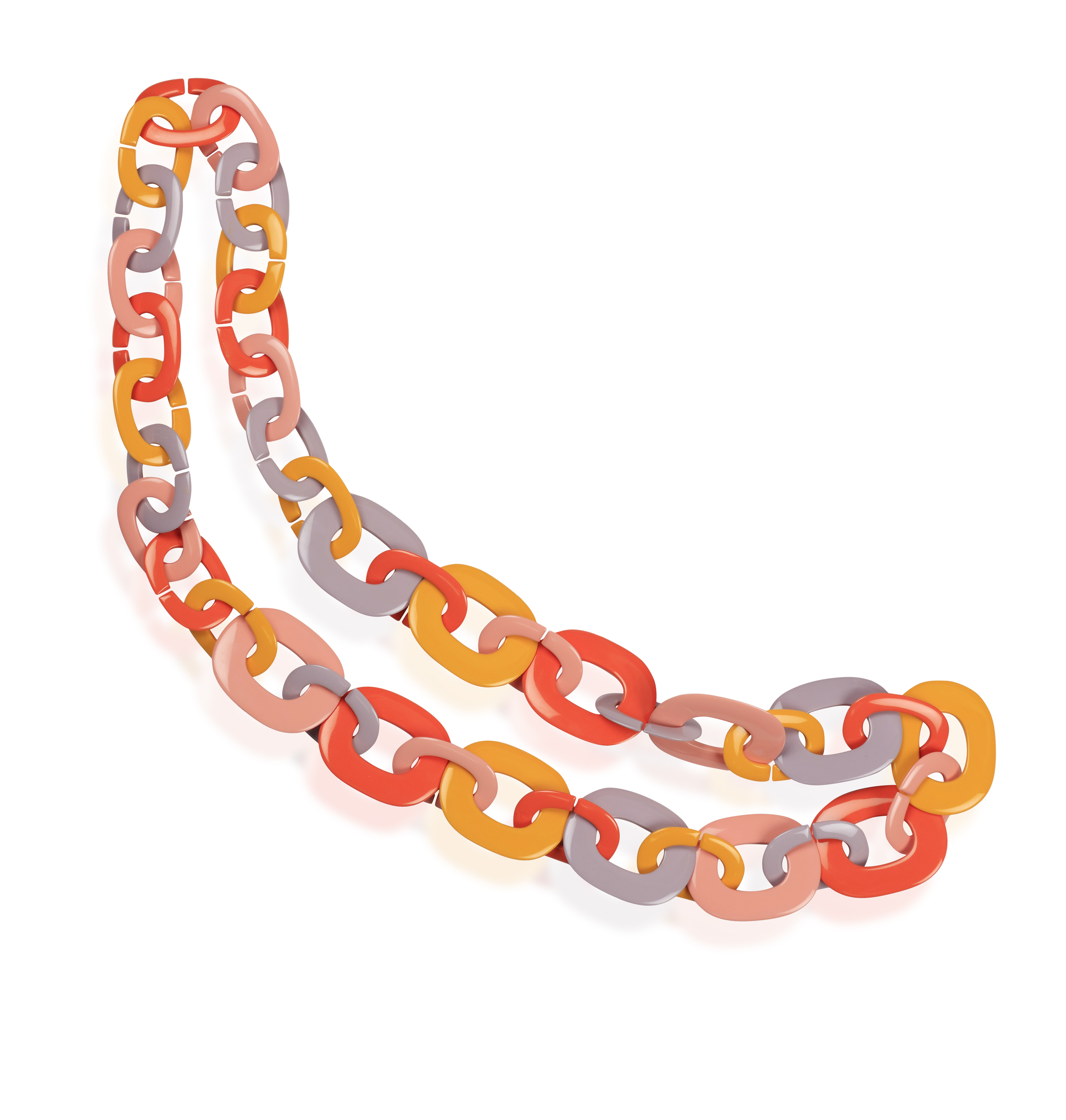 A LONG 'DUNCAN' NECKLACE, BY HERMÈS, CIRCA 2015 Composed of a series of graduated lacquered