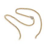 A GOLD CHAIN WITH VICTORIAN DIAMOND AND ENAMEL ELEMENT/LINK The long ropetwist chain necklace