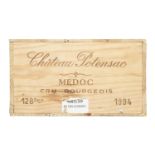 CHATEAU PONTENSAC Medoc, 1994 1 case, unopened