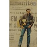 Jean-Louis BRAU (1930-1985)Johnny, L'Humanité, vers 1965Transfert sur toile.27 x 16 cm