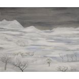 Henri Hecht MAÏK (1922-1993)Paysage de neige, 1957Huile sur toile.Signée et datée en bas à droite.