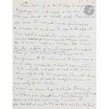 Gaston CHAISSAC (1910-1964)Lettre manuscrite, 1961Stylo bille.Lettre dans il évoque à son marchand