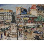 Lucien GENIN (1894-1953)Paris, la place de Clichy, vers 1935Huile sur toile.Signée en bas vers la