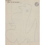 Gaston CHAISSAC (1910-1964)Figure, vers 1960Stylo bille.Au dos d'une lettre manuscrite signée.20 x