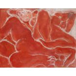 Edouard PIGNON (1905-1993)Les Deux nus rouges, vers 1975Huile sur toile.Signée, titrée et