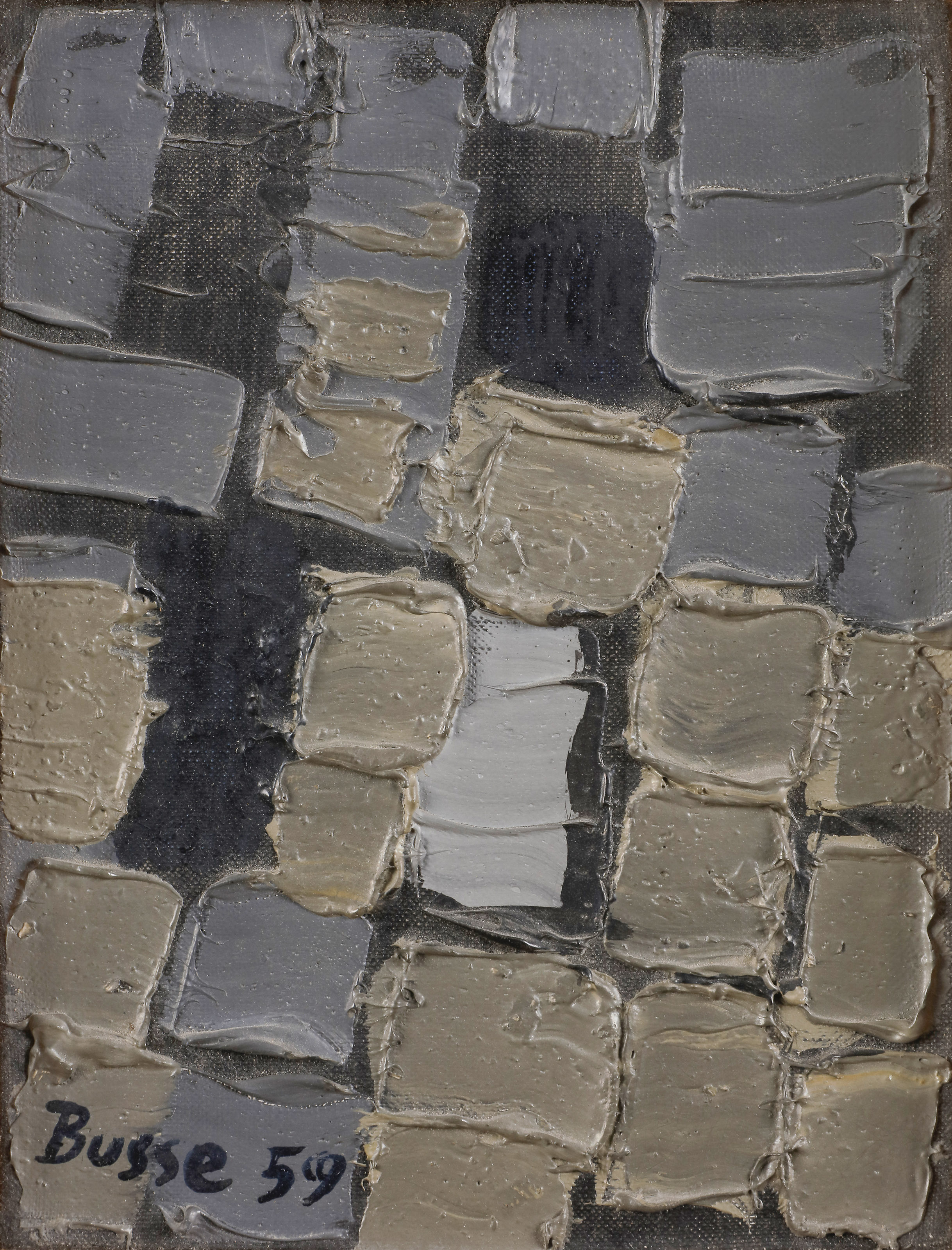 Jacques BUSSE (1922-2004)Fenêtre, 1959Huile sur toile.Signée et datée en bas à gauche. Titrée au