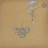 RENÉ LALIQUE (1860-1945) Hortensias - Projets pour un pendentif et une broche Mine de plomb et